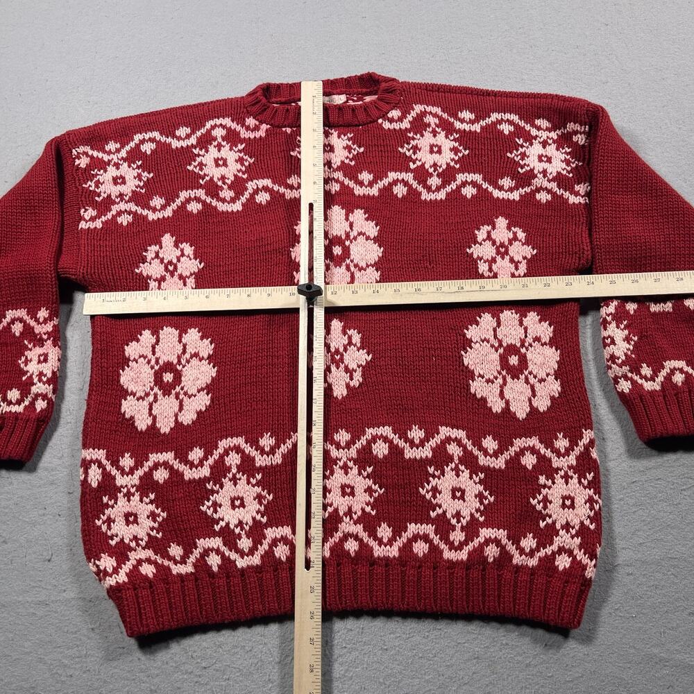 Vintage‎ 90’s Sweater Banana Republic Large Cotton Flower Print Grunge * Damage - Picture 8 of 14